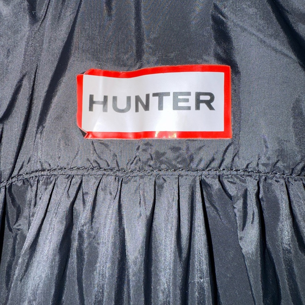 Hunter Black Nylon Windbreaker Sleeveless Dress with Red Zipper & Packable Hood - Picture 5 of 9